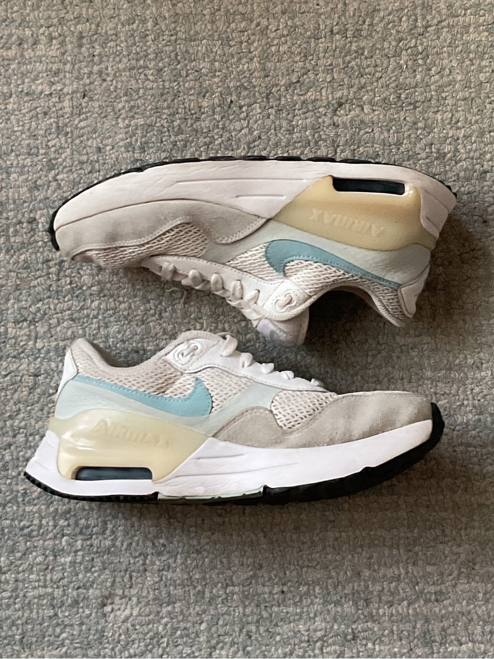 Women’s Nike Air Max in Light Gray, Cream & Pale Blue